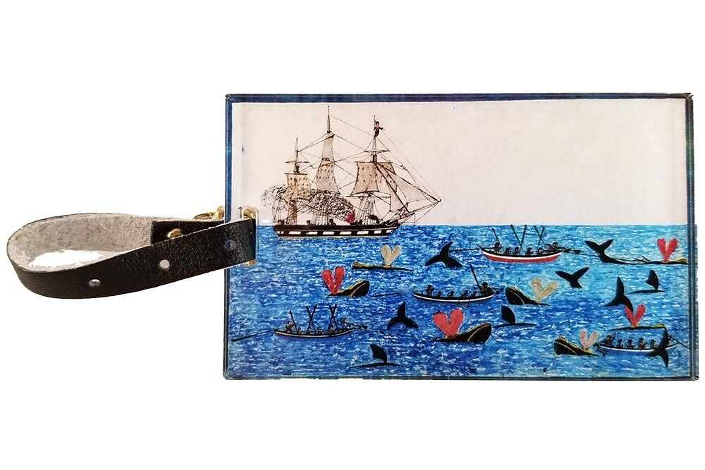 Whaling Scene Luggage Tag