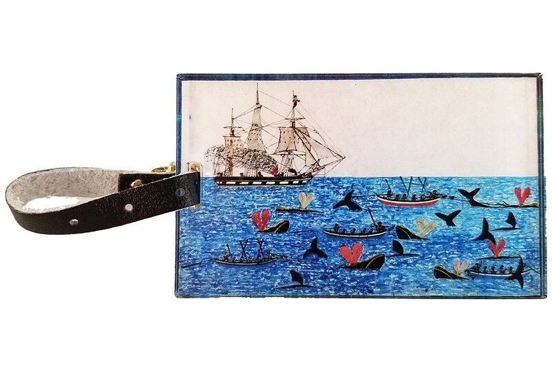 Whaling Scene Luggage Tag