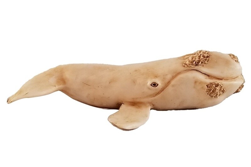 Right Whale Figurine, Reproduction Scrimshaw