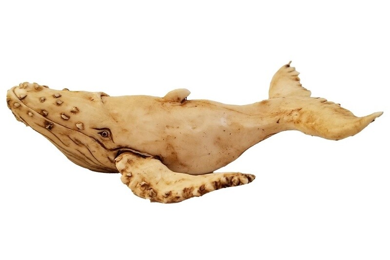 Humpback Whale Figurine, Reproduction Scrimshaw
