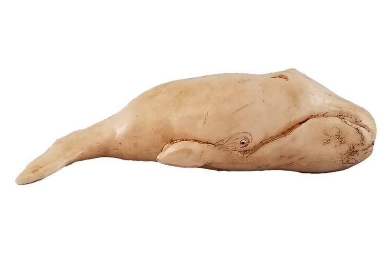Bow Head Whale Figurine, Reproduction Scrimshaw