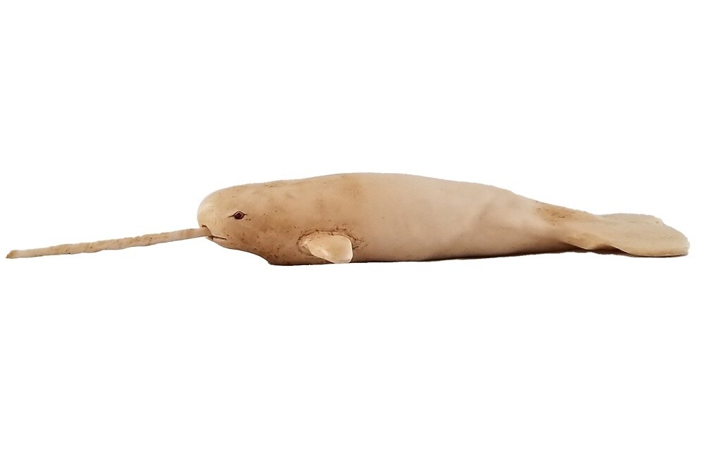 Narwhal Figurine, Reproduction Scrimshaw