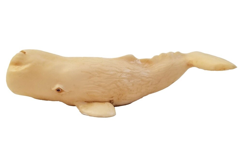 Sperm Whale Figurine, Reproduction Scrimshaw