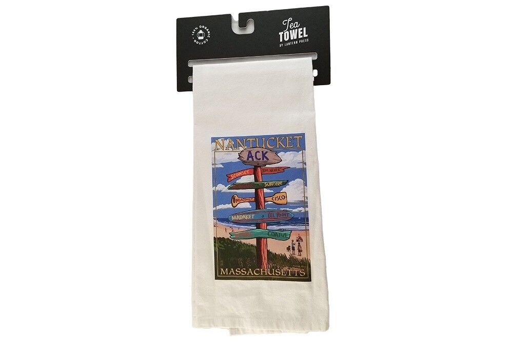 Tea Towel Nantucket Destination Signs