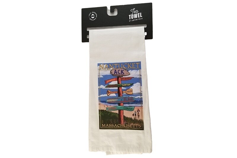 Tea Towel Nantucket Destination Signs