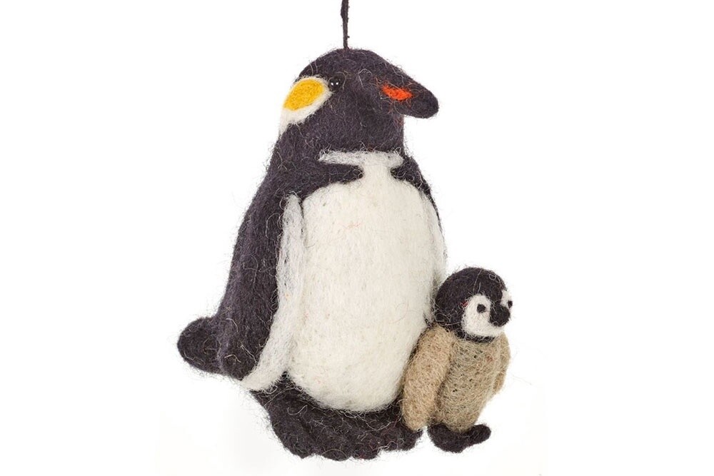Snuggly Penguins Felt Ornament