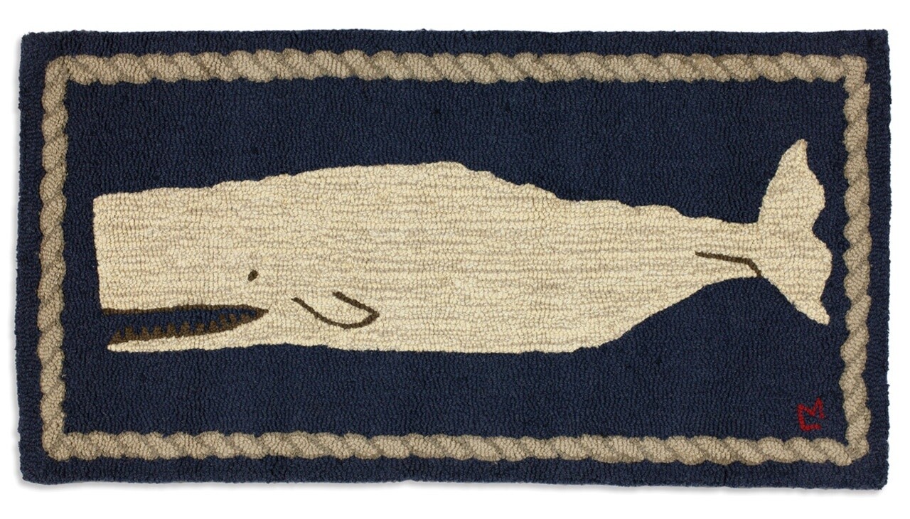 Moby Dick Hooked Accent Rug 2’x4’
