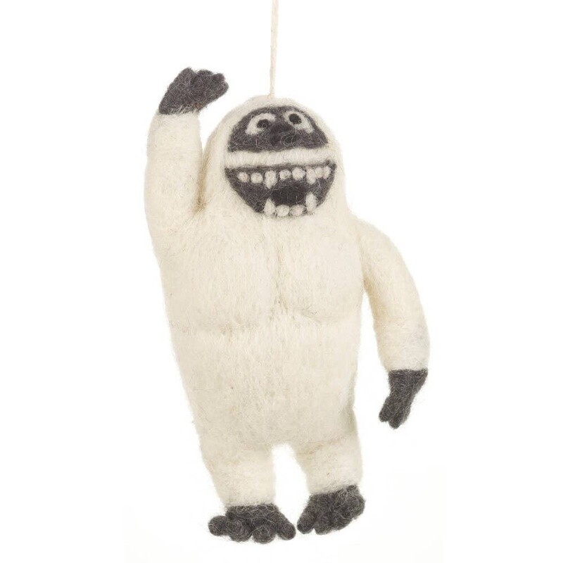 Yeti, aka the Abominable Snowman, Felt Ornament