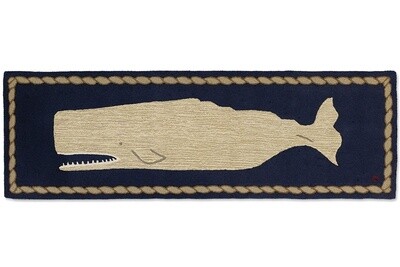 Hooked 30"x96" Runner Rug - Moby-Dick Whale