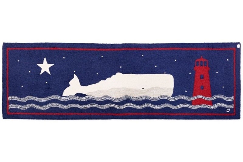 Hooked 30&quot;x96&quot; Runner Rug - Whale Watch