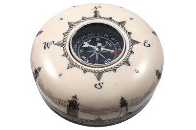Reproduction Scrimshaw Compass Paper Weight