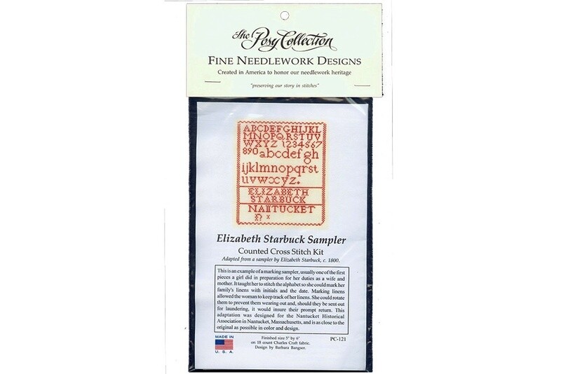 Cross Stitch Kit - Elizabeth Starbuck Sampler