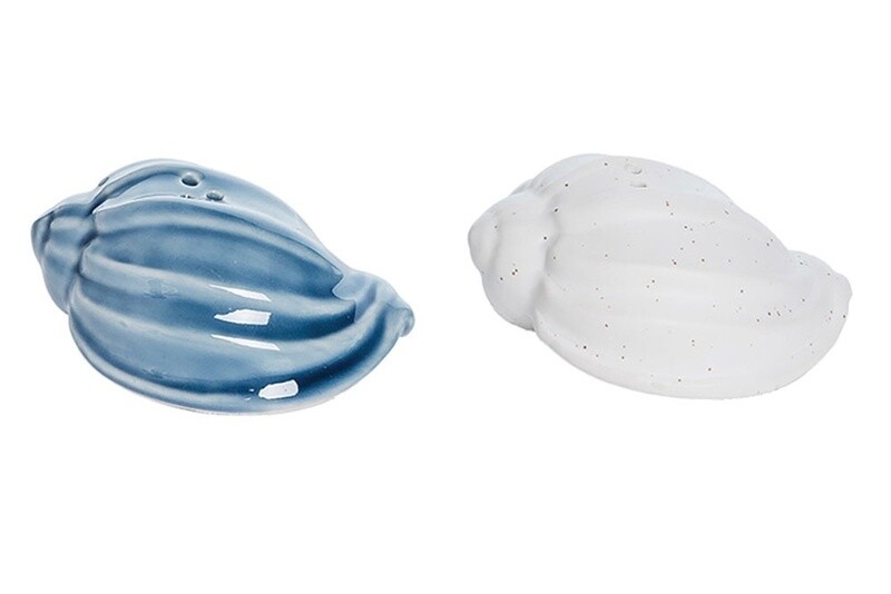 Salt &amp; Pepper Set - Blue &amp; Bisque Shells