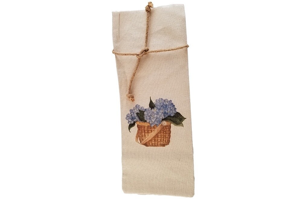 Wine Tote Bag, Nantucket Hydrangea Basket