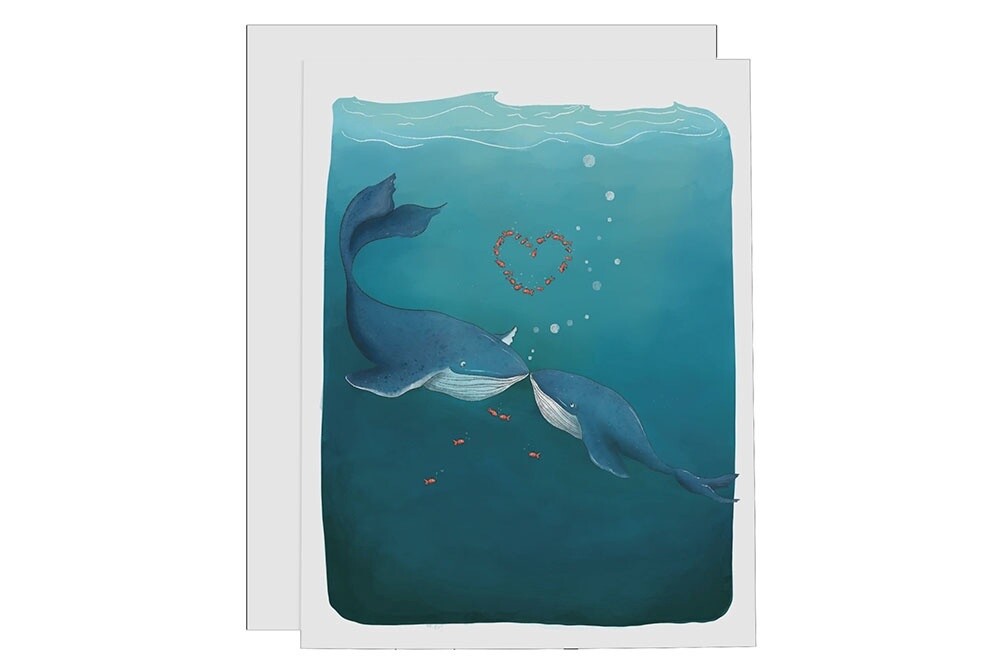 Whales in Love Greeting Card
