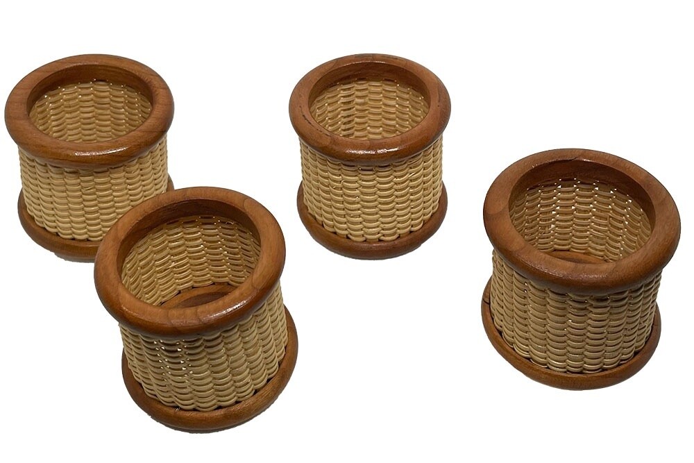 Set of 4 Nantucket Lightship Basket Napkin Rings by Laura Stewart
