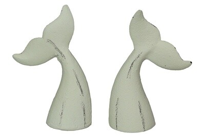 Whale Tail Bookends White
