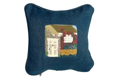 'Sconset House Embroidered Pillow by Elizabeth Gilbert