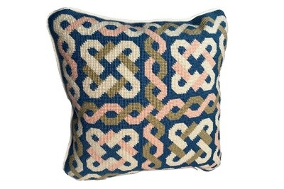 Knots & Crosses Embroidered Pillow by Elizabeth Gilbert