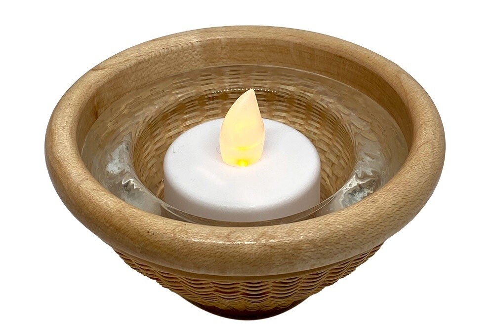 Nantucket Lightship Basket Tealight Holder by Pat Krystofolski