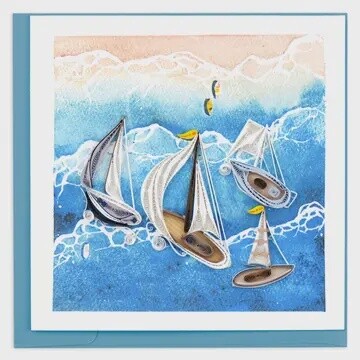 Sailboat Fleet Quilling Card