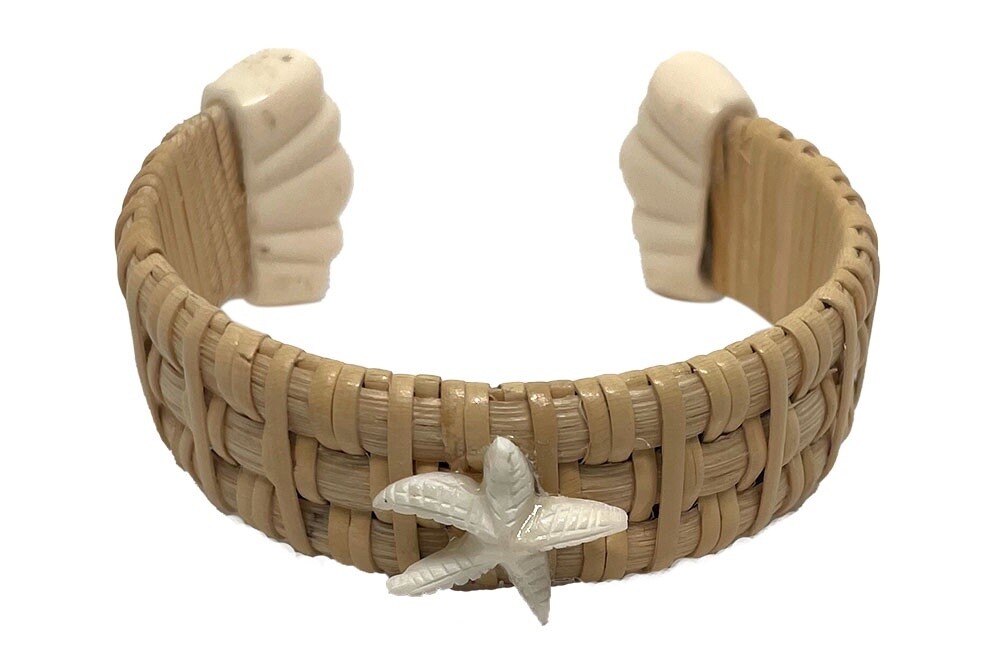Nantucket Lightship Basket Cuff with Starfish Pat Krystofolski
