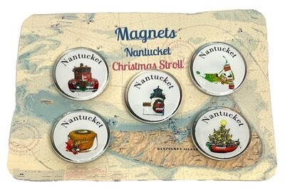 Nantucket Christmas Stroll Magnets by LeeAnn Buse