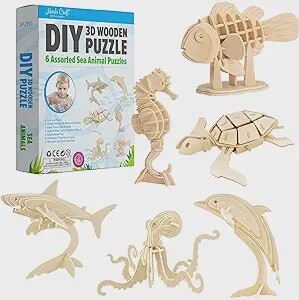 3D Wooden Puzzle - Sea Animals