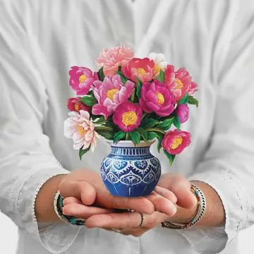 Peony Pop-Up Flowers Greeting Card - Mini