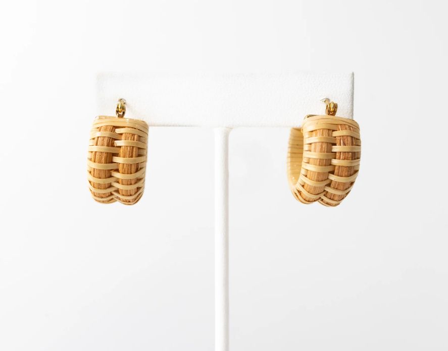 Lightship Basket Double Stave Earring by Bridget Wiatrowski
