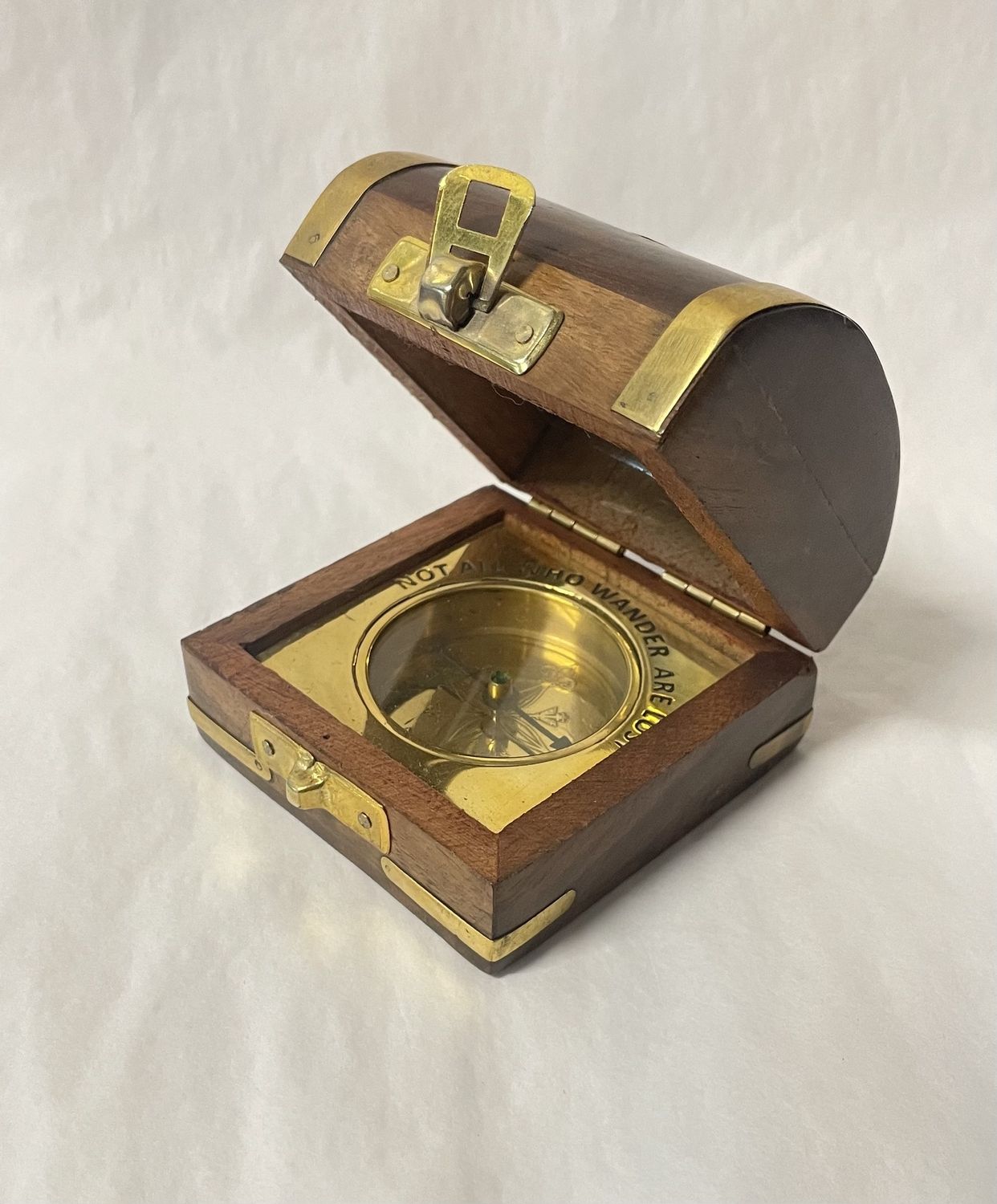 Compass In Domed  Box, Brass