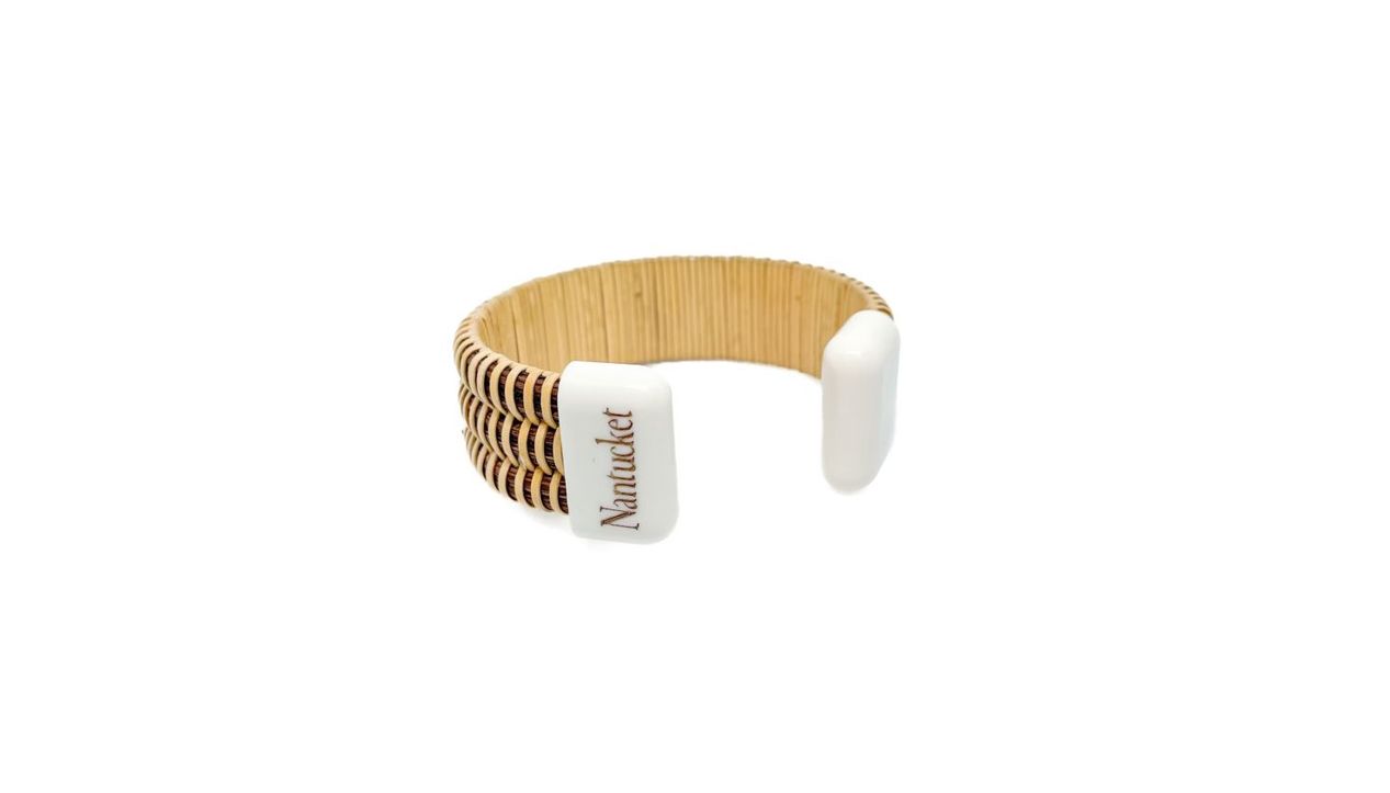 Nantucket Lightship Basket Cuff Bracelet with Nantucket End by Laura Stewart