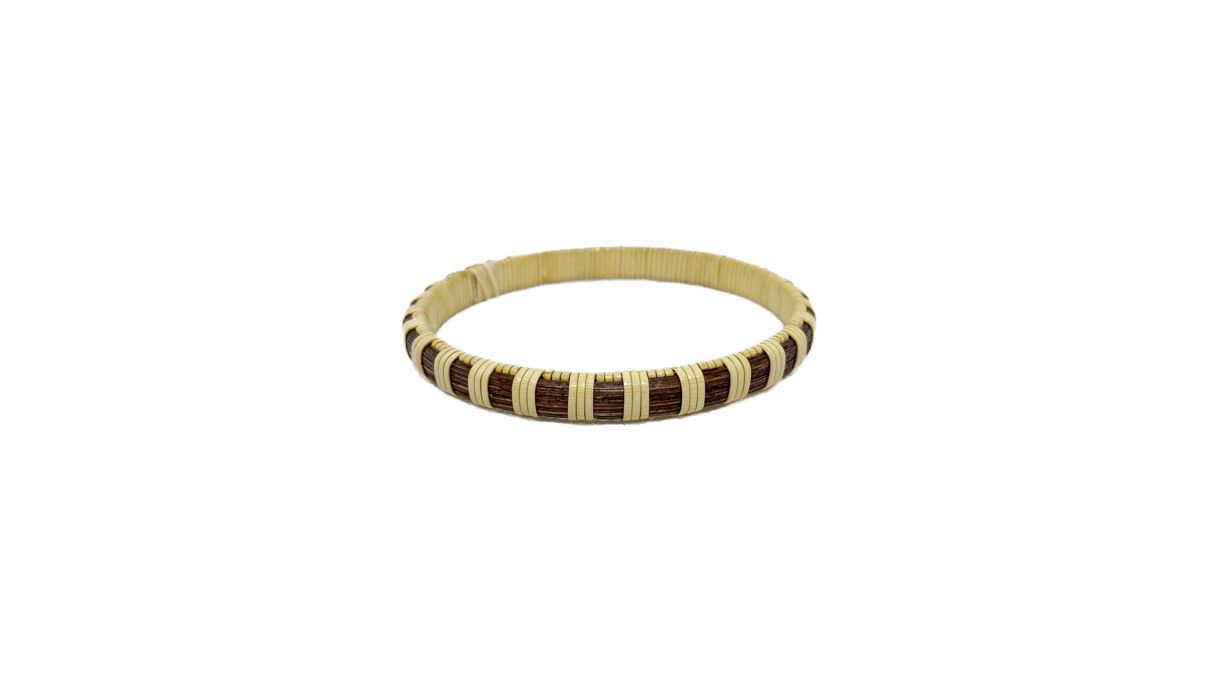 Nantucket Lightship Basket Bangle Bracelet - Dark Brown - by Laura Stewart