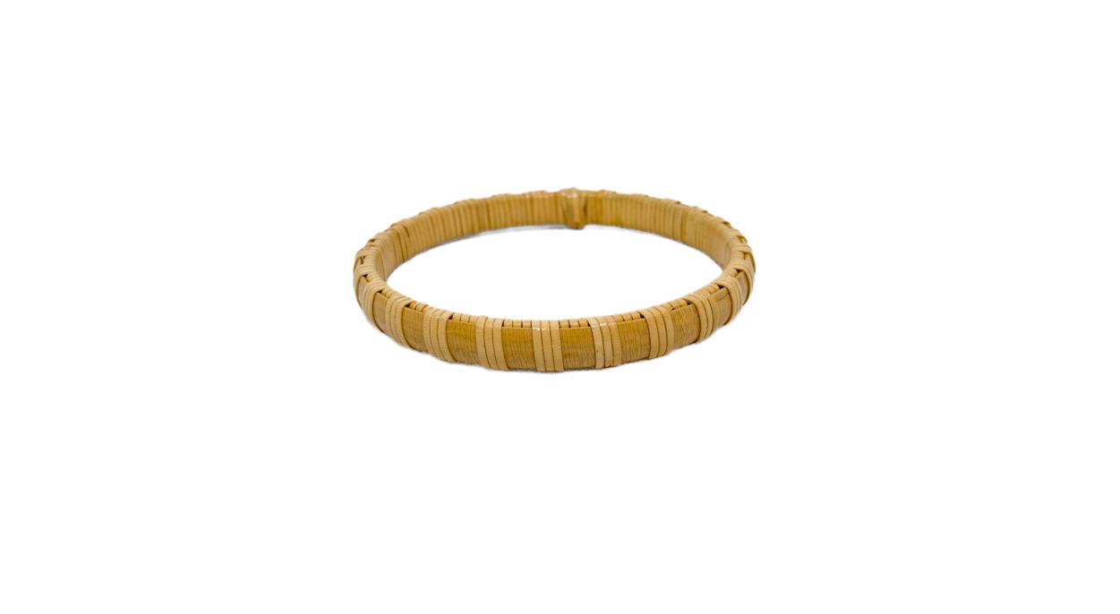 Nantucket Lightship Basket Bangle Bracelet - 1/4&quot; Traditional Triple - by Laura Stewart
