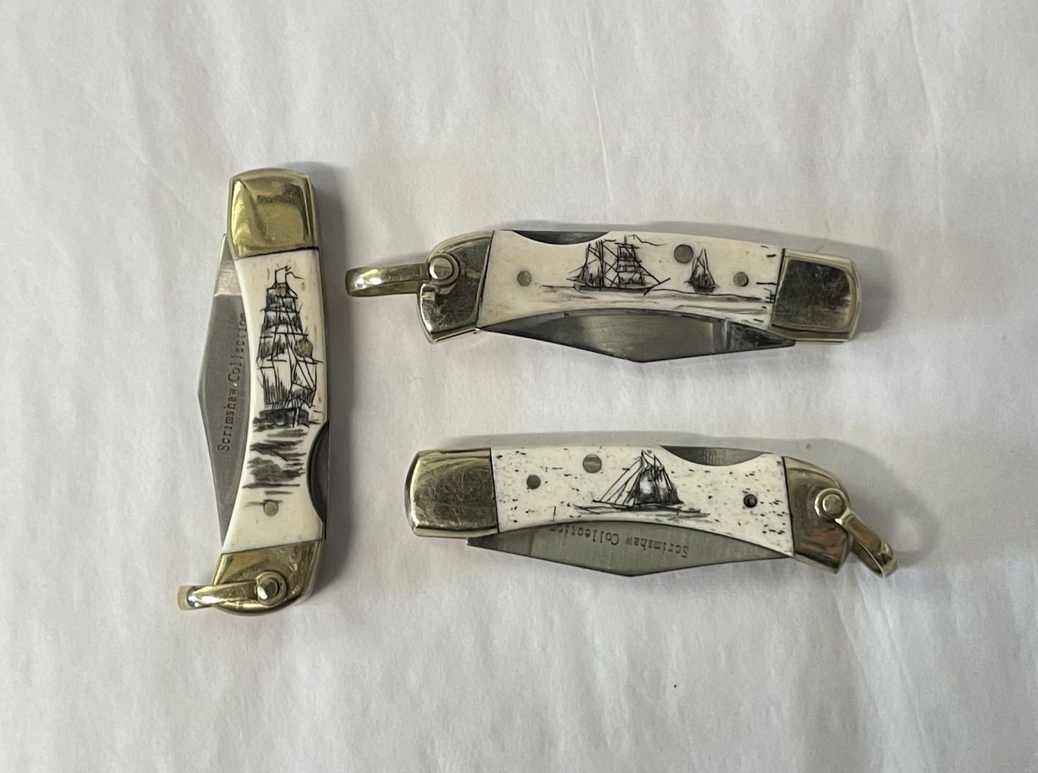 Knife Key Chain, Miniature Reproduction Scrimshaw