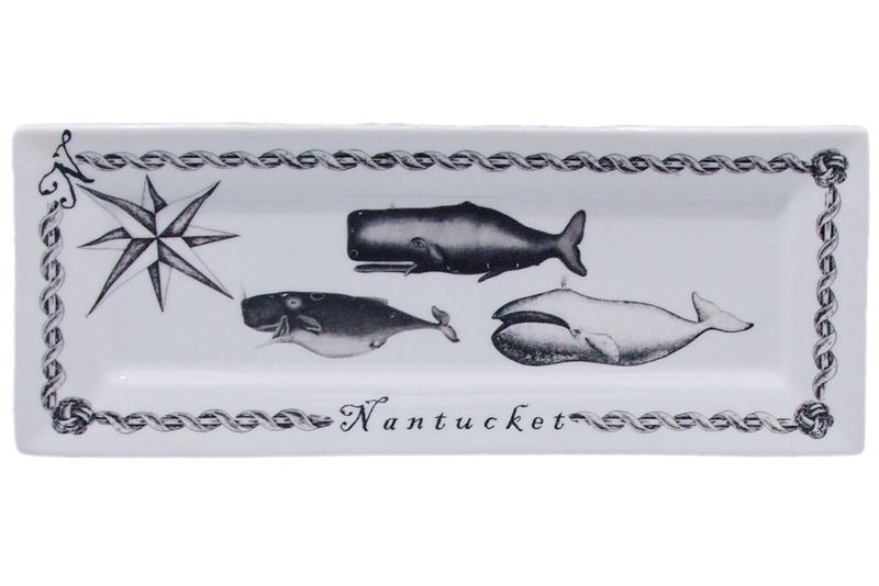 Transferware - Medium Rectangular Platter, Nantucket &amp; Whales Design