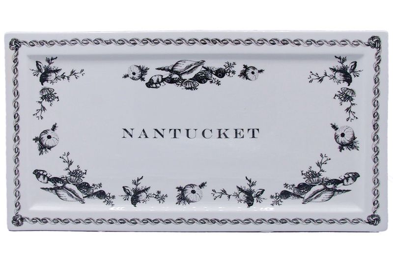 Transferware - Large Rectangular Platter, Nantucket Seashell Design