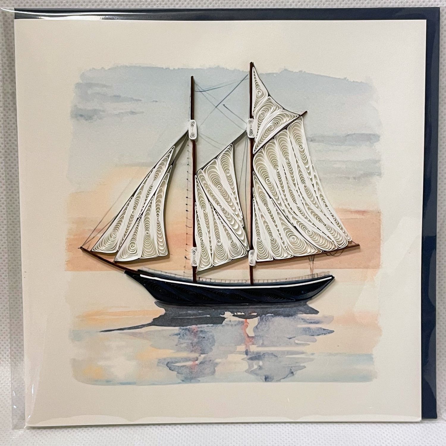 Schooner at Sunset Quilling Card