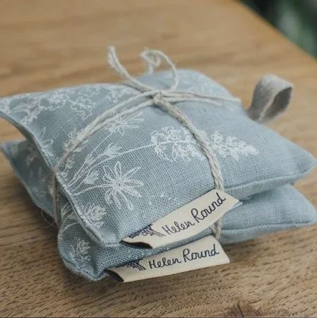 Pure Linen Lavender Sachets, Set of Two, Duck Egg Blue