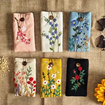 Hand Embroidered Padded Glasses Case