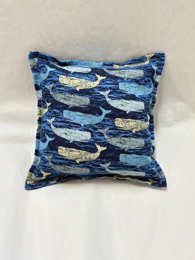 Sachet Pillow - Whales on Blue