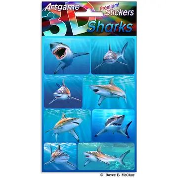 3D Stickers Sharks