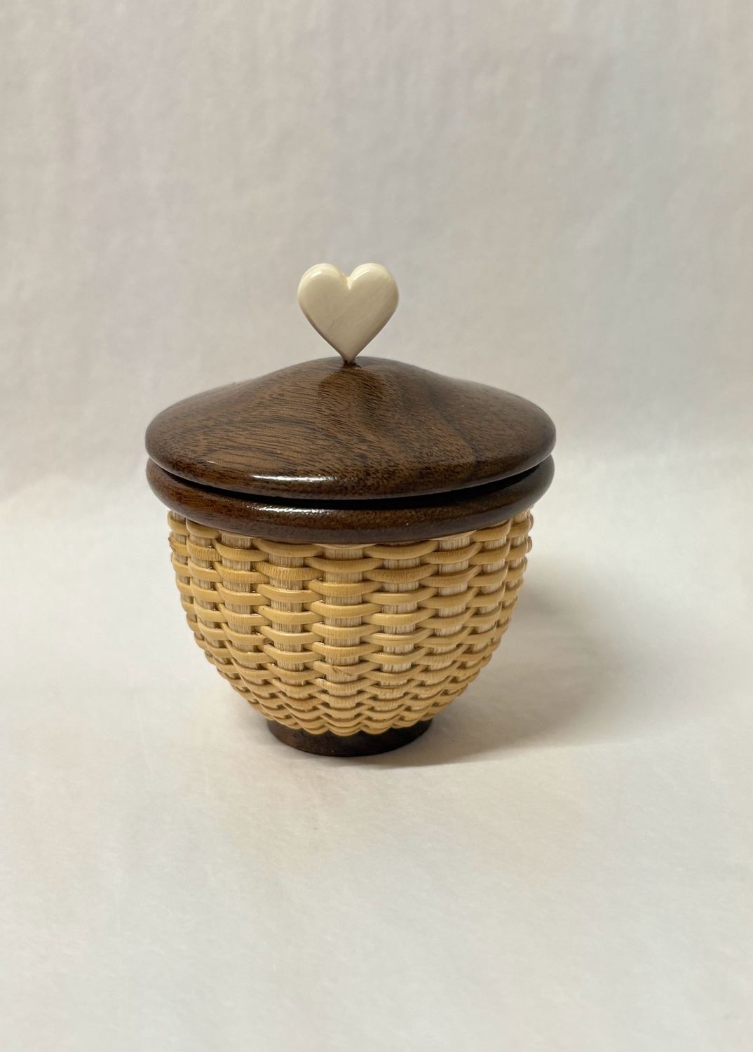 Nantucket Lightship Keepsake Basket - Walnut - by Caitlin Parsons