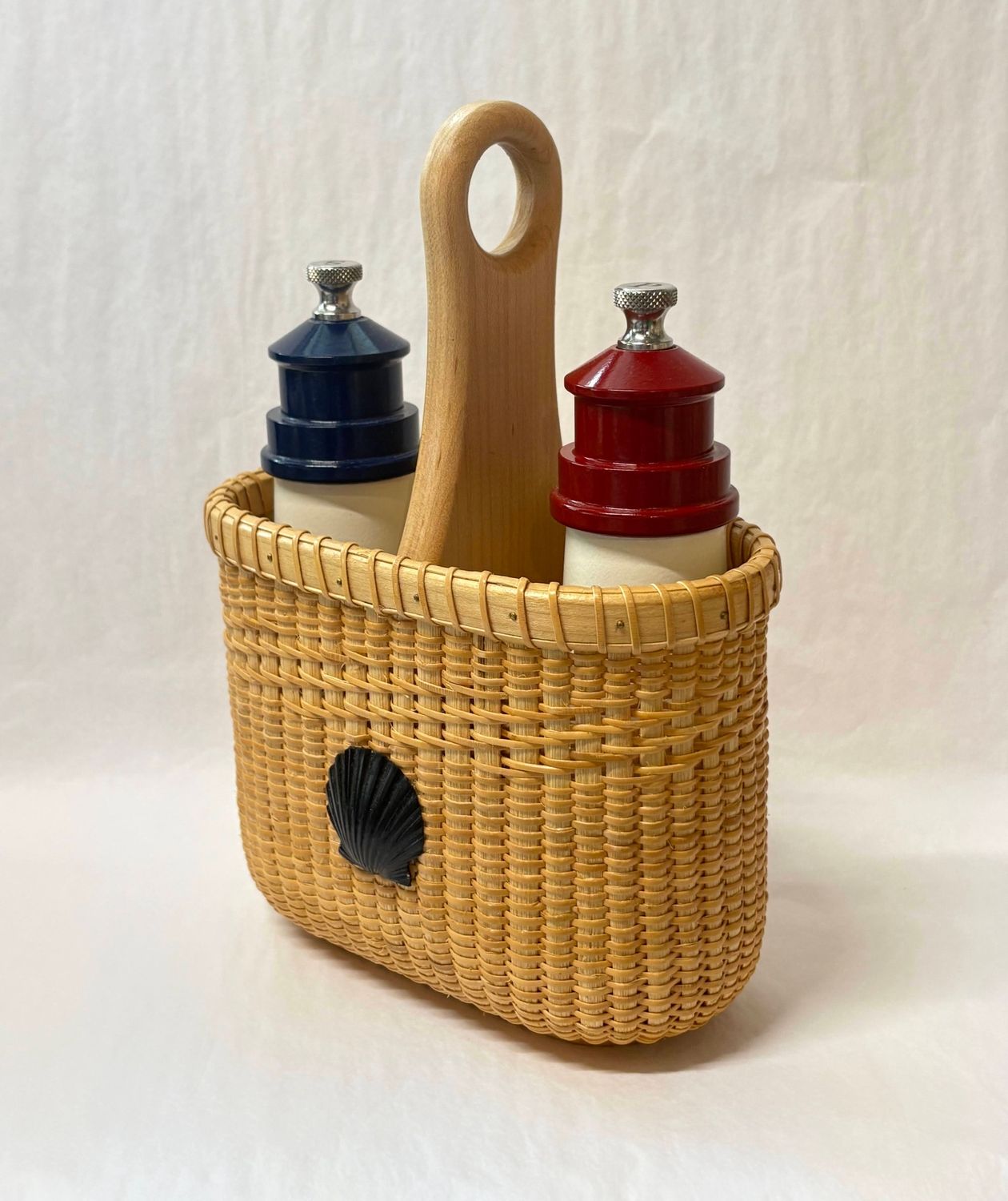 Nantucket Lightship Basket Salt &amp; Pepper Basket by Pat Krystofolski