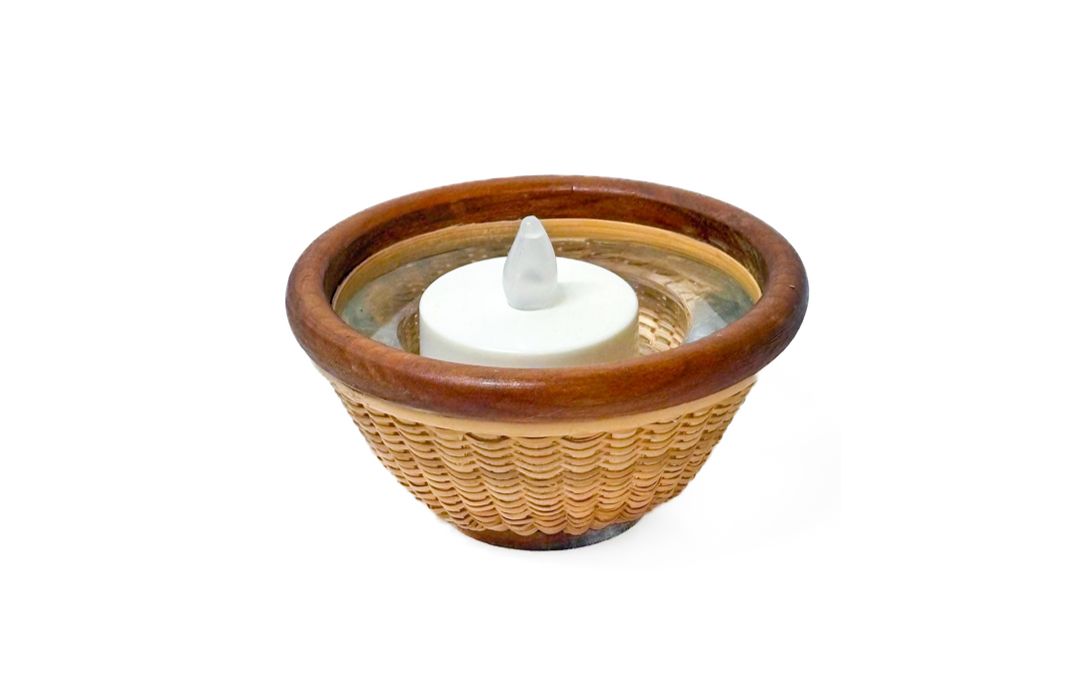 Nantucket Lightship Basket - Tealight Holder by Pat Krystofolski