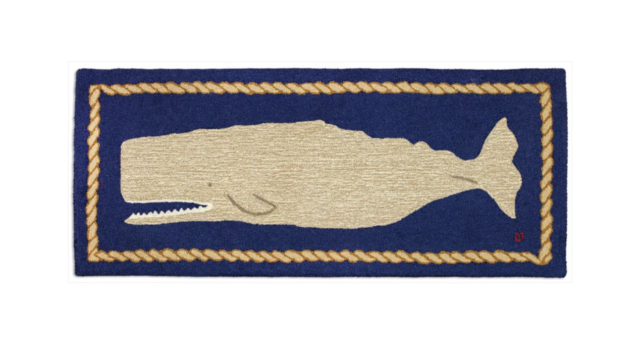 Hooked 30"x72" Runner Rug - Moby-Dick Whale