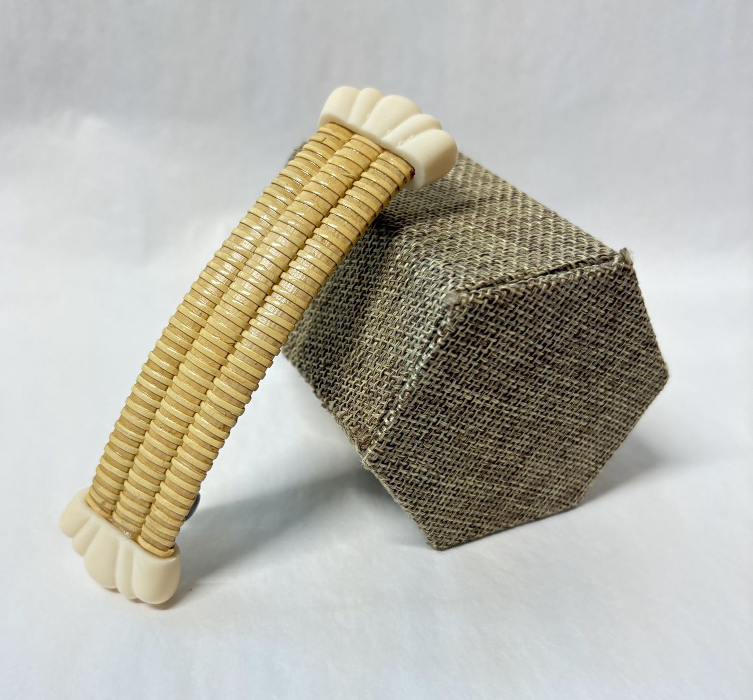 Nantucket Lightship Basket Barrett with Scallop Endcaps by Laura Stewart, Style: Three Staves
