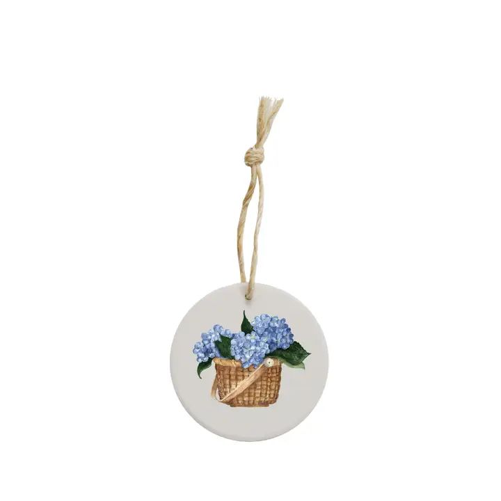 Hydrangea Basket Ceramic Ornament