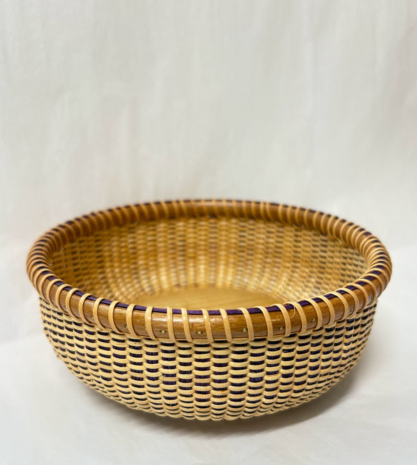 Nantucket Lightship Basket Wine Coaster by Suzanne Simpson - Purple