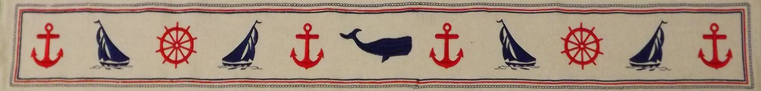 Nautical Embroidered Draft Stop